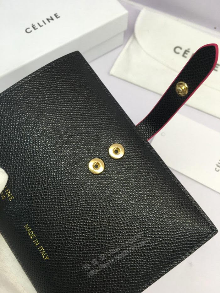CELINE女包 賽琳專櫃款 搭扣拼色錢夾 0146 手掌紋牛皮 賽琳女錢包  sl2008
